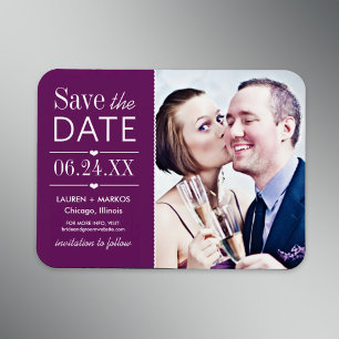 Magnet Flexible Faire part de date de mariage avec photo et pannea