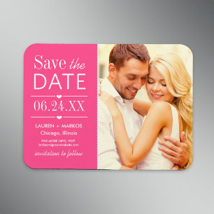 Magnet Flexible Faire part de date de mariage en photo avec pannea