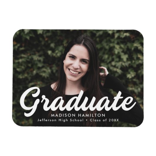 Magnet Flexible Faire-part de graduation de la photo de script en  (Horizontal)