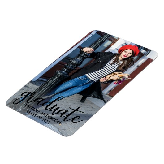 Magnet Flexible Faire-part de graduation de script moderne (Côté Gauche)