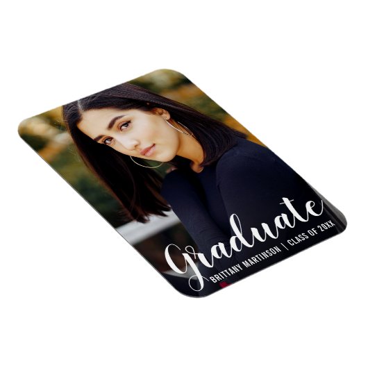 Magnet Flexible Faire-part de graduation de script moderne (Côté Droit)