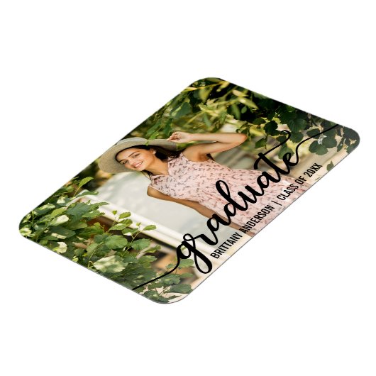 Magnet Flexible Faire-part de graduation de script moderne (Côté Gauche)