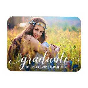 Magnet Flexible Faire-part de graduation de script moderne