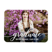 Magnet Flexible Faire-part de graduation de script moderne avec ph (Horizontal)