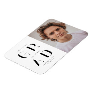 Magnet Flexible faire-part de graduation de script moderne élégant