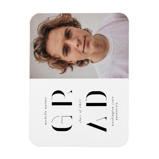 Magnet Flexible faire-part de graduation de script moderne élégant (Vertical)