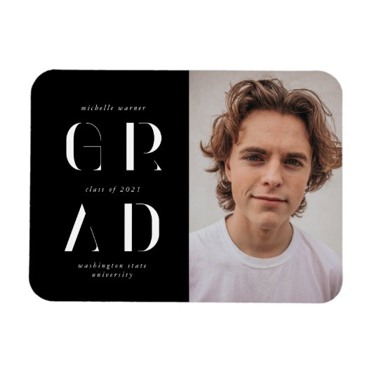 Magnet Flexible faire-part de graduation de script moderne élégant (Horizontal)