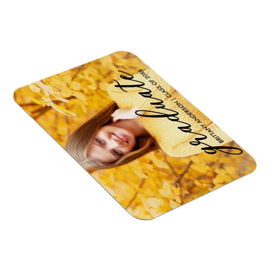 Magnet Flexible Faire-part de graduation de script moderne Photo B (Côté Droit)