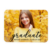 Magnet Flexible Faire-part de graduation de script moderne Photo B (Horizontal)