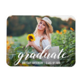 Magnet Flexible Faire-part de graduation de script moderne photo W (Horizontal)