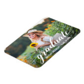 Magnet Flexible Faire-part de graduation de script moderne photo W (Côté Gauche)