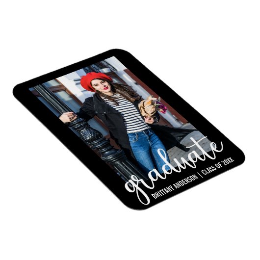 Magnet Flexible Faire-part de graduation de script moderne WB (Côté Droit)