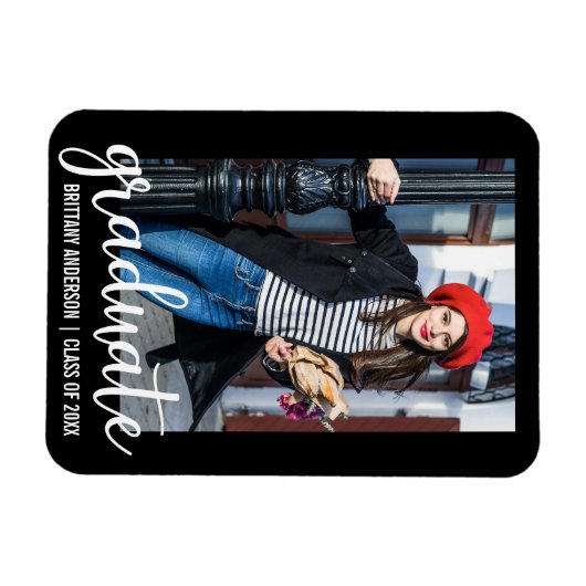 Magnet Flexible Faire-part de graduation de script moderne WB (Horizontal)