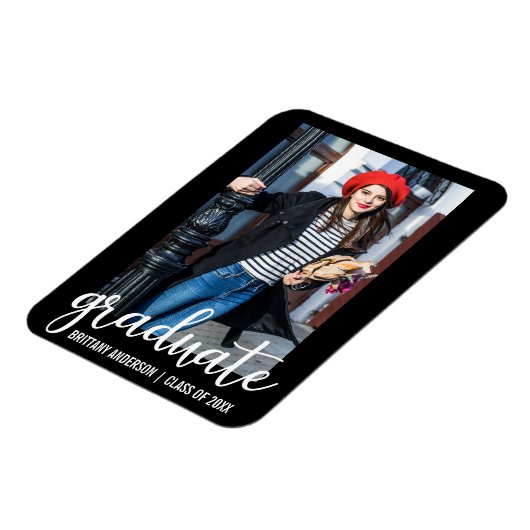 Magnet Flexible Faire-part de graduation de script moderne WB (Côté Gauche)