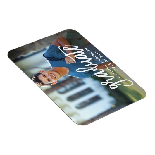 Magnet Flexible Faire-part de graduation du script de brosse moder (Côté Droit)