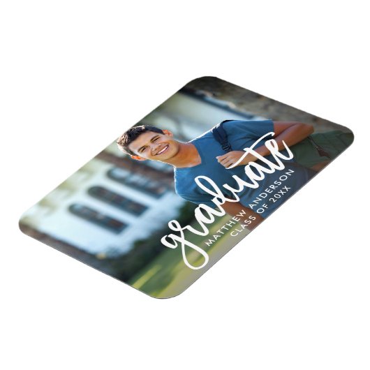 Magnet Flexible Faire-part de graduation du script de brosse moder (Côté Gauche)