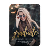 Magnet Flexible Faire-part de graduation du script d'or photo (Vertical)
