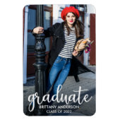 Magnet Flexible Faire-part de graduation photo de script moderne (Vertical)