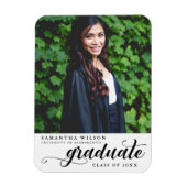 Magnet Flexible Faire-part de graduation photo de script moderne (Vertical)
