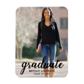 Magnet Flexible Faire-part de graduation photo de script moderne (Vertical)
