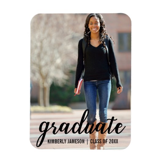 Magnet Flexible Faire-part de graduation photo moderne (Vertical)