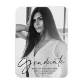 Magnet Flexible Faire-part de graduation stylish Black Script (Vertical)
