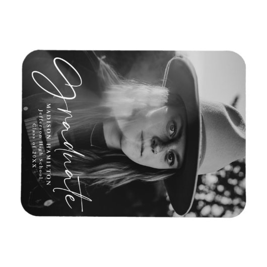 Magnet Flexible Faire-part de graduation stylish Script (Horizontal)