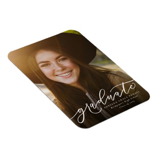 Magnet Flexible Faire-part de graduation verticale simple (Côté Droit)