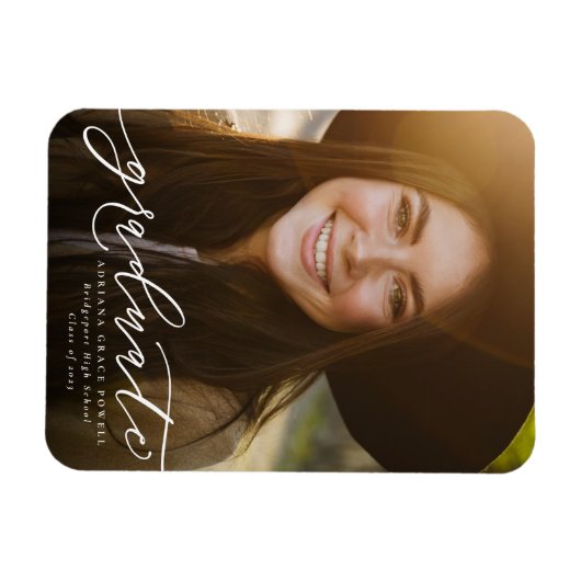 Magnet Flexible Faire-part de graduation verticale simple (Horizontal)