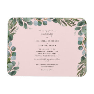 Magnet Flexible Faire-part de mariage à la verdure d'eucalyptus ro