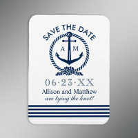 Faire-part de mariage à l'ancre bleu marine nautiq