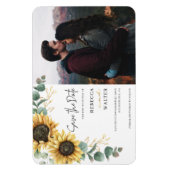 Magnet Flexible Faire-part de mariage à l'aquarelle Tournesol (Vertical)