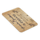 Magnet Flexible faire-part de mariage arrière - plan en bois moder (Côté Droit)