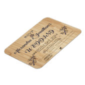 Magnet Flexible faire-part de mariage arrière - plan en bois moder (Côté Gauche)