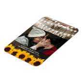 Magnet Flexible Faire-part de mariage aux tournesols | Enregistrem (Côté Gauche)