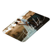 Magnet Flexible Faire-part de mariage avec écriture moderne et pho (Côté Gauche)