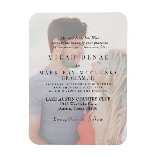 Magnet Flexible Faire-part de mariage avec superposition de photo
