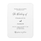 Magnet Flexible Faire-part de mariage classique noir (Vertical)