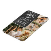 Magnet Flexible Faire part de mariage Collage photo triple Tableau (Côté Gauche)