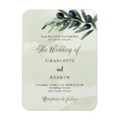 Magnet Flexible Faire-part de mariage d'aquarelle de la feuille d' (Vertical)