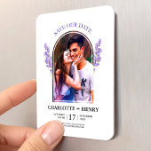 Magnet Flexible Faire-part de mariage floral à l'aquarelle avec ph