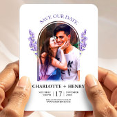 Magnet Flexible Faire-part de mariage floral à l'aquarelle avec ph