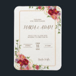Magnet Flexible Faire-part de mariage Floral Boho Neutre Rustique<br><div class="desc">Boho Rustique Neutral Floral Faire-part de mariage Peint à la main, beige neutre, champagne, blanc et fleurs en terre cuite se réunissent pour créer ce faire-part de mariage. La palette naturelle en fait un endroit idéal pour les mariages d'été, les mariages de boho, les mariages de automne et les mariages...</div>