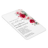 Magnet Flexible Faire-part de mariage floral rose rouge et rose (Côté Droit)