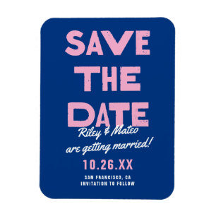 Magnet Flexible Faire-part de mariage funky moderne gras à conserv