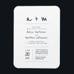 Magnet Flexible Faire-part de mariage minimaliste et moderne<br><div class="desc">Composé de points simples avec script ludique et typographie sans serif. Le tout sur fond de blanc pur. Ces éléments sont simples,  modernes,  ludiques et lumineux. Idéal pour un mariage à thème marin. Il est conçu par White Paper Birch Co. exclusif pour Zazzle. Disponible ici : http://www.zazzle.com/whitepaperbirch</div>