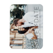 Magnet Flexible Faire-part de mariage moderne avec superposition n (Vertical)