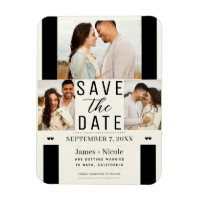 Faire part de mariage moderne blanc cassé avec 3 p