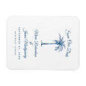 Magnet Flexible Faire-part de mariage moderne bleu plage (Horizontal)
