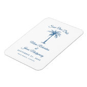 Magnet Flexible Faire-part de mariage moderne bleu plage (Côté Gauche)